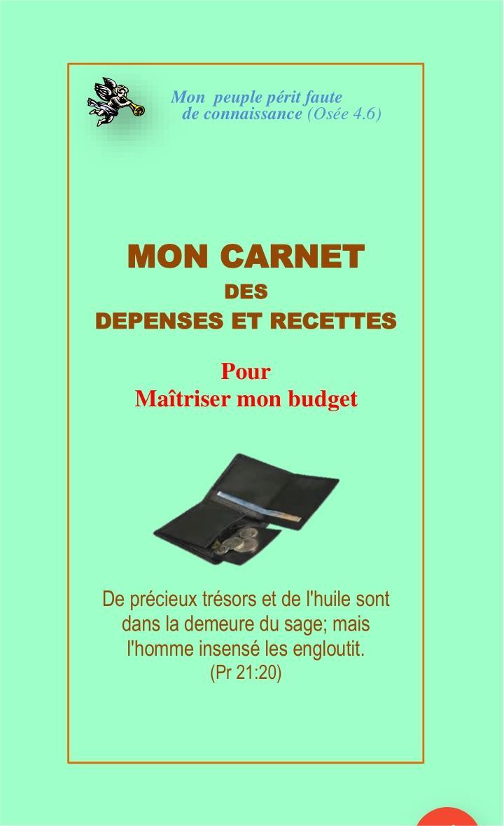 Mon carnet des dépenses et recettes